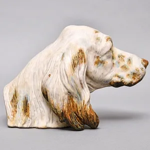 Коллекционная Фарфоровая статуэтка - Бюст «Голова собаки. Сеттер» серия Грес, Lladro Испания.