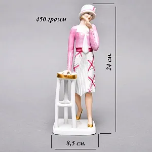 Коллекционная Фарфоровая статуэтка «Девушка в розовом платье», WALLENDORF Германия.