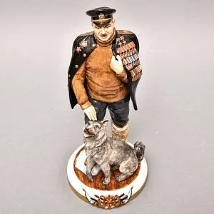 Коллекционная Авторская Статуэтка «Советский Исследователь Арктики - Папанин И.Д.», фарфор, Россия. 
