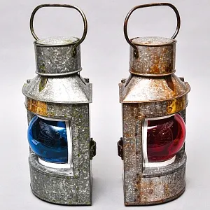 Винтажный Керосиновый Фонарь «Корабельная Сигнальная пара - Левый и Правый», СССР -1965 год.