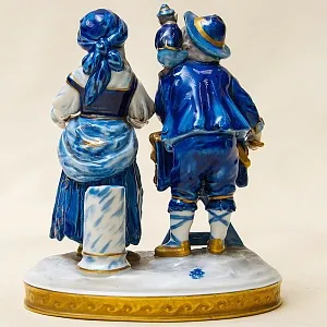 Парная Фарфоровая Статуэтка «Маленький Шарманщик» ФОЛКСТЕД - VOLKSTEDT  Германия.