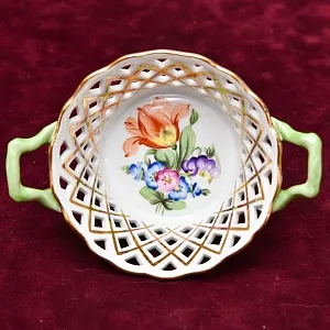 Фарфоровая Вазочка - Сухарница - Мелочевница «Букет Тюльпанов», HEREND Венгрия.