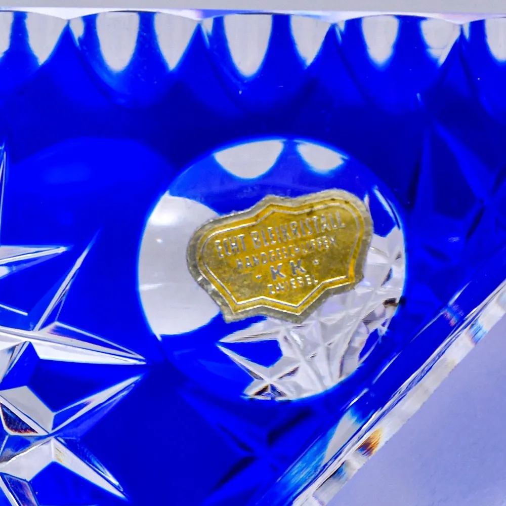 Редкость! Треугольная Ваза из Цветного Хрусталя JOSKA BODENMAIS Германия, конец 60-х гг.