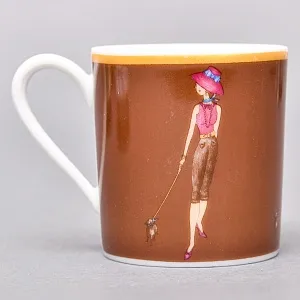 Набор из 4-х Кофейных пар «За покупками - Shopping», Limoges Medard de Noblat Франция, конец ХХ века.