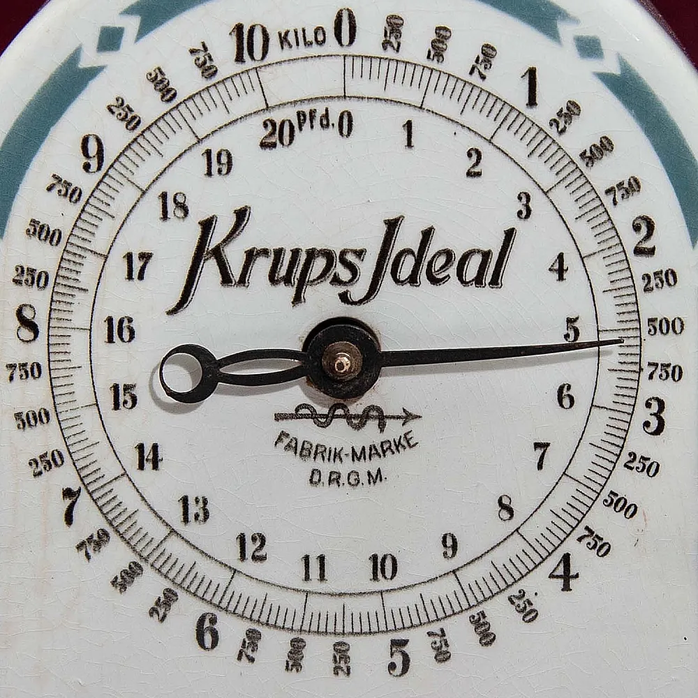 Антикварные Кухонные Весы в Фарфоровом корпусе KRUPS IDEAL, Германия - 1915 год.