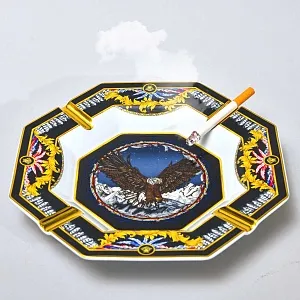 Редкость! «Белоголовый Орлан» -  Коллекционная Фарфоровая Тарелка - Пепельница, VERSACE.