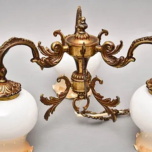 Винтажная Электрическая Бронзовая Трёх рожковая Люстра, СССР 70 -е гг. 