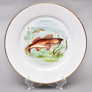 Столовый «Рыбный» Сервиз на 6 персон, Фарфор Limoges / Лимож Франция, конец ХХ века.