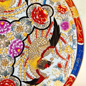 Большое Коллекционное Блюдо - Тарелка «ПТИЦЫ ФЕНИКС», Фарфор Китай, середина ХХ века.