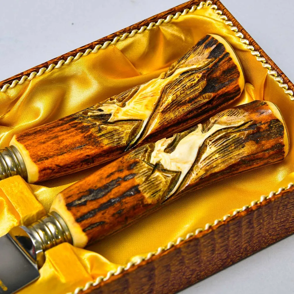 Набор для Барбекю «Охота» - Нож и Вилка, Германия, Klaus Tragbar Solingen, 60 -е гг.