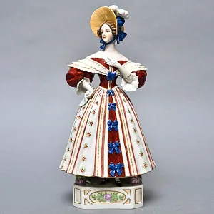 Коллекционная статуэтка «Модница в шляпке», Фарфор, SITZENDORF Германия, первая половина ХХ века.