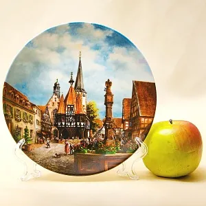 Коллекционная Тарелка «Ратуша в Михельштадте» Фарфор VOHENSTRAUSS, Германия -1989 год.