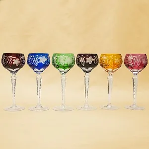 Шесть Бокалов из Цветного Хрусталя «Виноград», NACHTMANN Германия, 60 -е годы ХХ века.