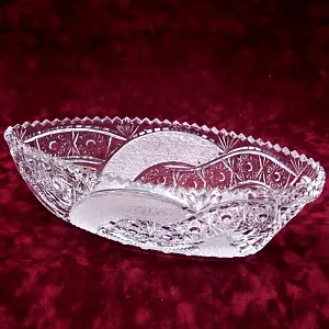 Конфетница - Ваза «Лодочка» Хрусталь, LAUSITZER GLASWERKE, Германия 60-е гг.