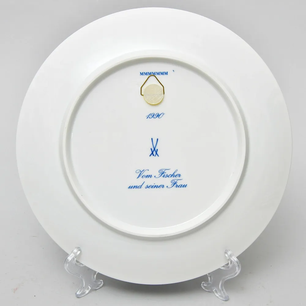 Коллекционная Фарфоровая Тарелка - Блюдо «Сказка. Золотая Рыбка», MEISSEN Германия - 1990 год.