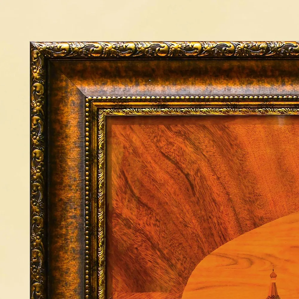 Редкость! Большое Деревянное Панно - Картина «Красная площадь - Кремль» СССР - 1967 год.