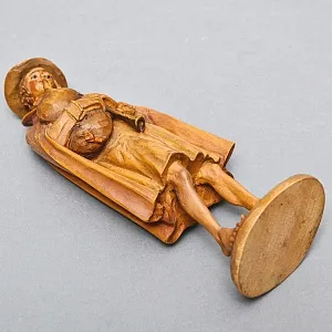 Редкая Антикварная Коллекционная Деревянная статуэтка «Бедный Волынщик», Англия начало ХХ века.