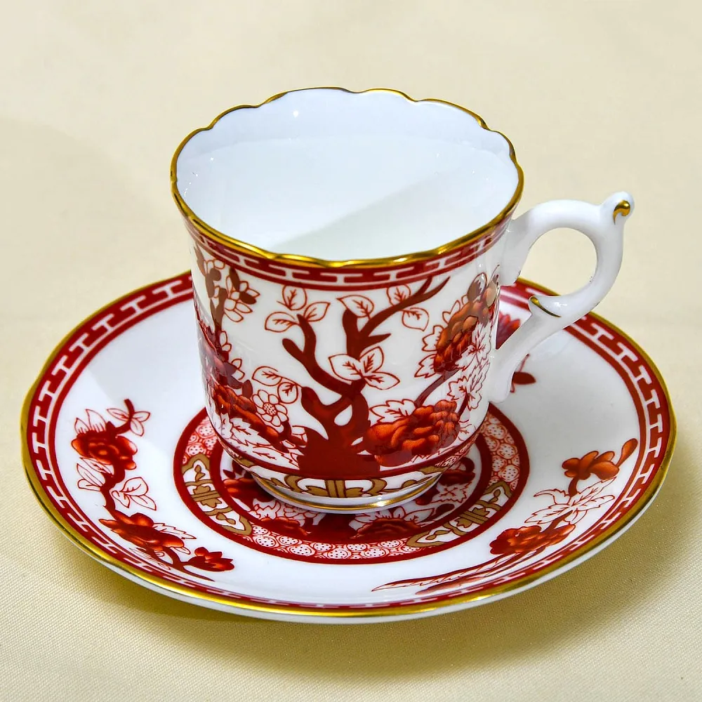 Коллекционная Кофейная Пара «Китайский сад», фарфор Crown Staffordshire, Англия.