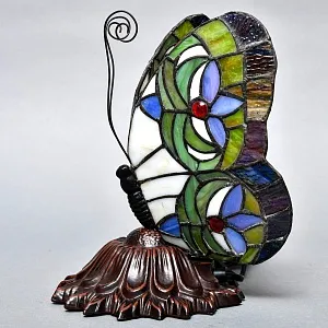 Электрическая Лампа - Светильник - Ночник «Бабочка Тиффани» Ар-Нуво, США конец ХХ века.. 