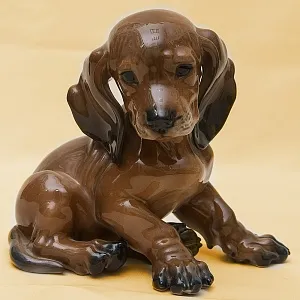 Редкая Фарфоровая Статуэтка Собака «ТАКСА» Н -16 см., ROSENTHAL,  Германия, 70-е годы ХХ века.