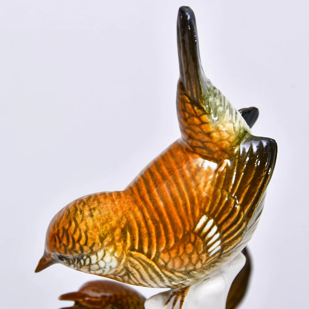 Фарфоровая Статуэтка «Пара Птиц - Крапивники», Карл Энс / Karl Ens Германия, середина ХХ века.