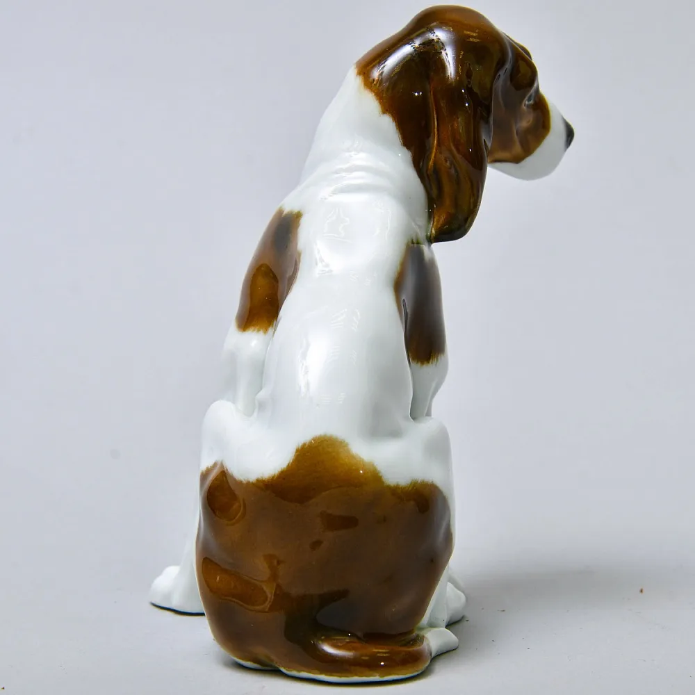 Антикварная Фарфоровая статуэтка «Грустный Спаниель», Karl Ens Германия, первая половина ХХ века.