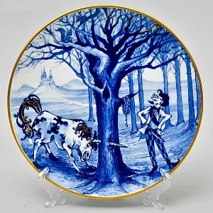 Коллекционная Фарфоровая Тарелка - Блюдо «Сказка. Храбрый Портняжка», MEISSEN Германия - 1988 год.