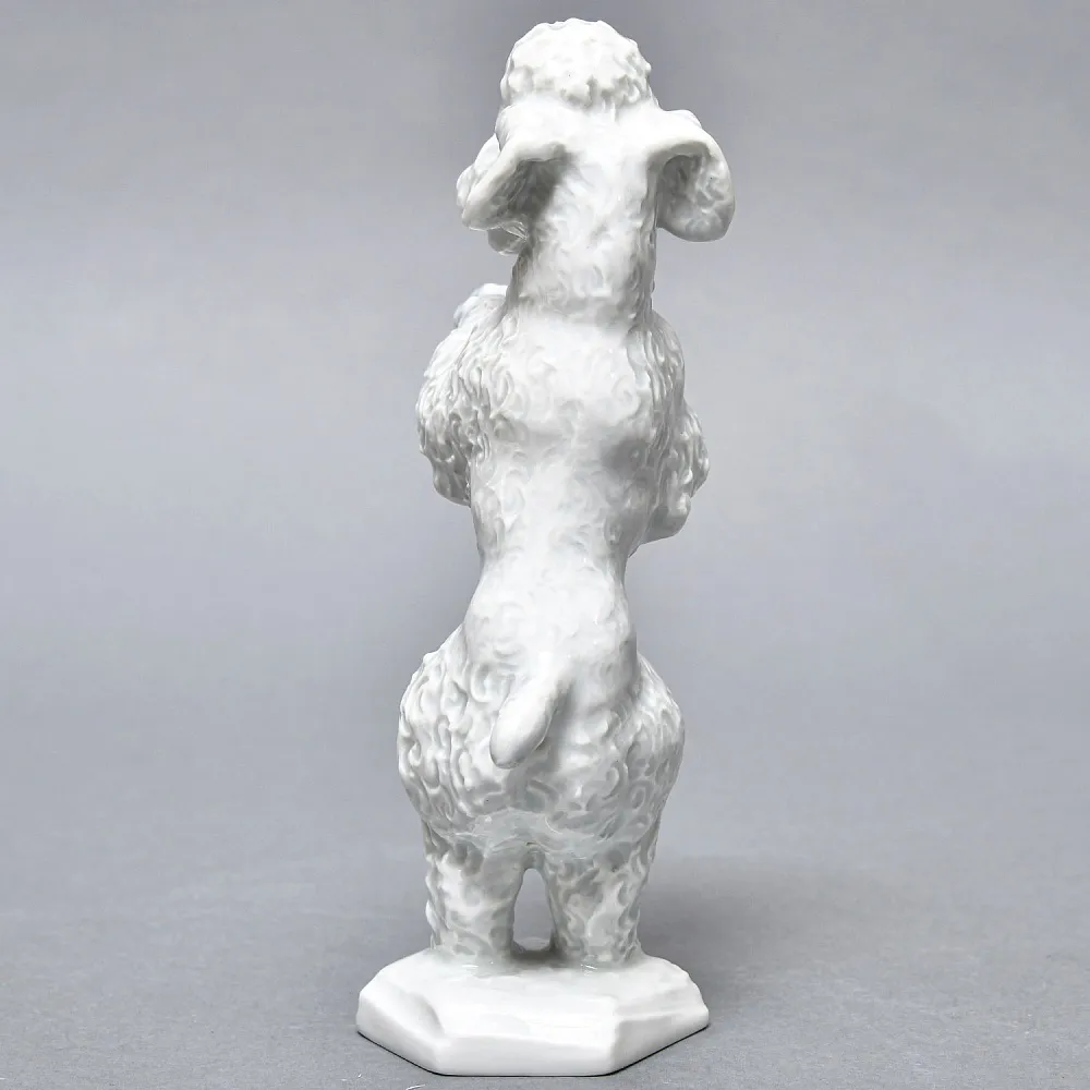 Коллекционная Фарфоровая статуэтка «Собака. Белый пудель на задних лапах», ROSENTHAL Германия.