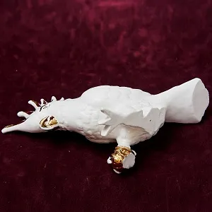 Авторская Коллекционная Фарфоровая Статуэтка «Птица -Попугай - Белый Какаду» Россия.