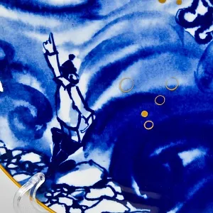 Коллекционная Фарфоровая Тарелка - Блюдо «Сказка. Золотая Рыбка», MEISSEN Германия - 1990 год.