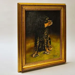 Художественная картина «СПАНИЕЛЬ», Холст, Масло. Бельгия - 70-е годы ХХ века.