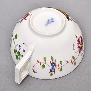 Антикварная Фарфоровая Кофейная пара MEISSEN / МЕЙСЕН, период Марколини, 1774 - 1814 годы.