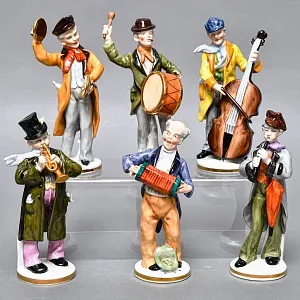 Полная Коллекционная серия Фарфоровых статуэток «Музыкальный оркестр», Grafenthal Германия, 1985 - 1990 годы.