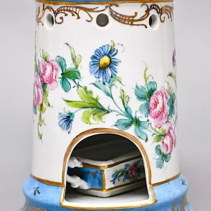 Антикварный Заварочный Чайник на подставке «Цветочная гирлянда», Франция - первая половина ХХ века.