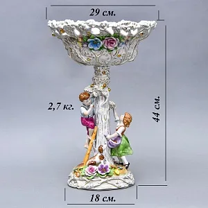 Большая Фарфоровая Ваза «ДЕТИ И УРОЖАЙ», Von Schierholz Германия - 1967 год.