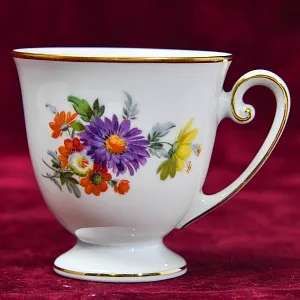 Коллекционная Кофейная Пара «Летний букет», фарфор Tirschenreuth, Германия -70 гг.