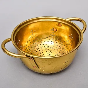 Антикварный Глубокий Латунный Дуршлаг - Сито - Сотейник Франция начало ХХ века.