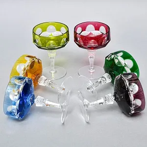 Набор Креманок из Цветного Хрусталя серия «ANTIKA», NACHTMANN Германия, 70 -е годы.