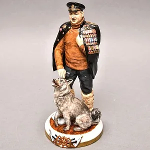 Коллекционная Авторская Статуэтка «Советский Исследователь Арктики - Папанин И.Д.», фарфор, Россия. 