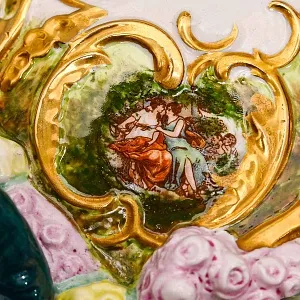 Большая Фарфоровая статуэтка «Карета с влюбленной парой», Scheibe Alsbach Германия, 1925 - 1962 гг. 