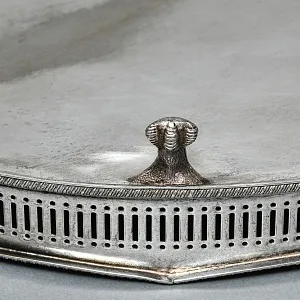 Большой Сервировочный Металлический Поднос, Silverplate, SHEFFIELD Англия начало ХХ века.