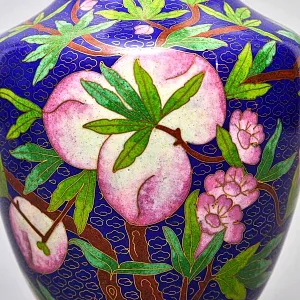 Парные Вазы «Фруктовый Сад» в технике «Клуазоне», металл Китай 50 -е годы ХХ века.