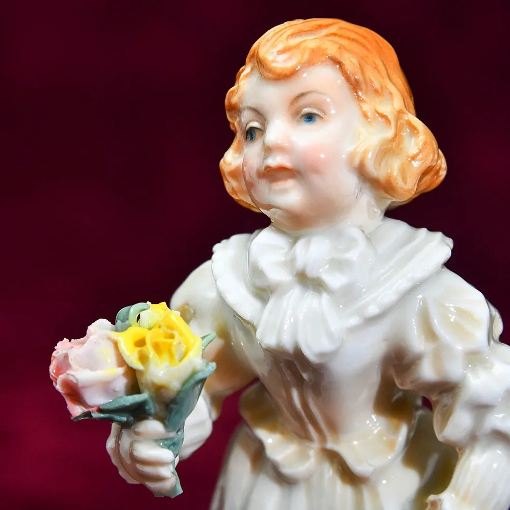 Парные Фарфоровые Статуэтки «Дети - Цветы для Мамы», Карл Энс / Karl Ens, Германия, 30-е гг.