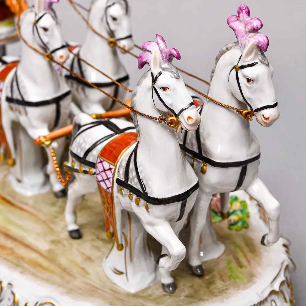 Редкость! Большая Фарфоровая статуэтка «КАРЕТА», SITZENDORF Германия, середина ХХ века.