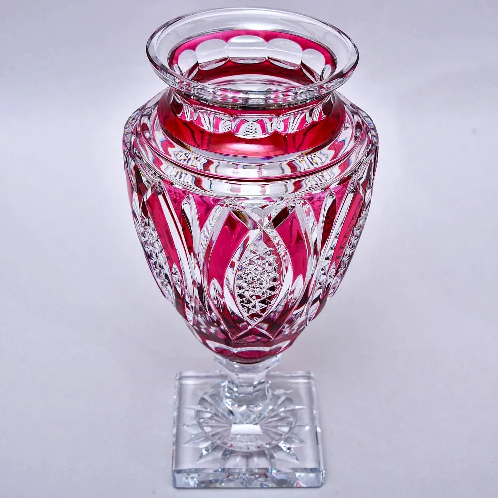 Редкость! Хрустальная Ваза на ноге VAL SAINT LAMBERT (Вал Сант Ламберт) Бельгия, середина ХХ века.