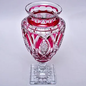 Редкость! Хрустальная Ваза на ноге VAL SAINT LAMBERT (Вал Сант Ламберт) Бельгия, середина ХХ века.