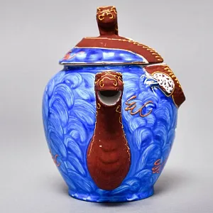 Чайный Сервиз на 6 персон «Синий Дракон», Фарфор SATSUMA Япония, середина ХХ века. 