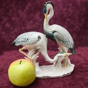 Птицы - Фарфоровая статуэтка «Цапли», Карл Энс / Karl Ens,  Германия, 50-е годы ХХ века.