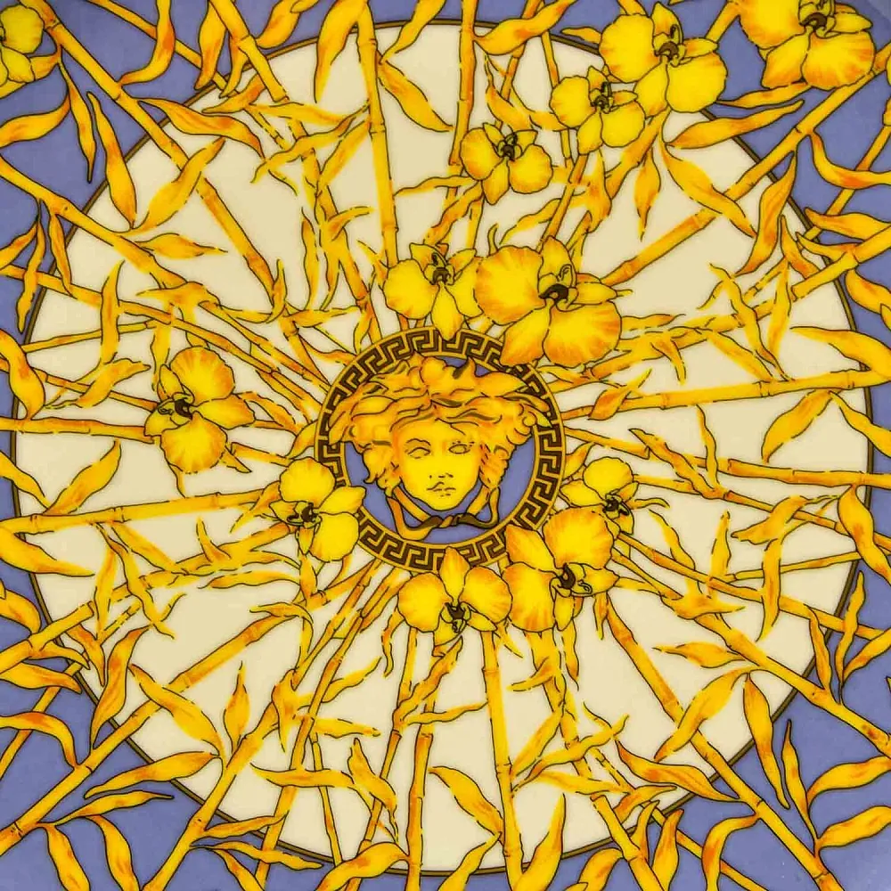 «Floralia Medusa Gold» - Коллекционная Фарфоровая Тарелка - Блюдо, VERSACE, Rosenthal Германия - 1980 год.