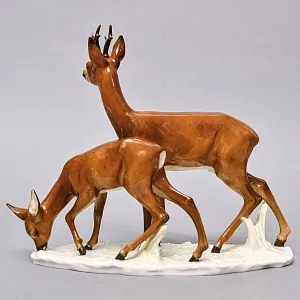Коллекционная статуэтка «Две Косули», Фарфор Hutschenreuther, Германия.
